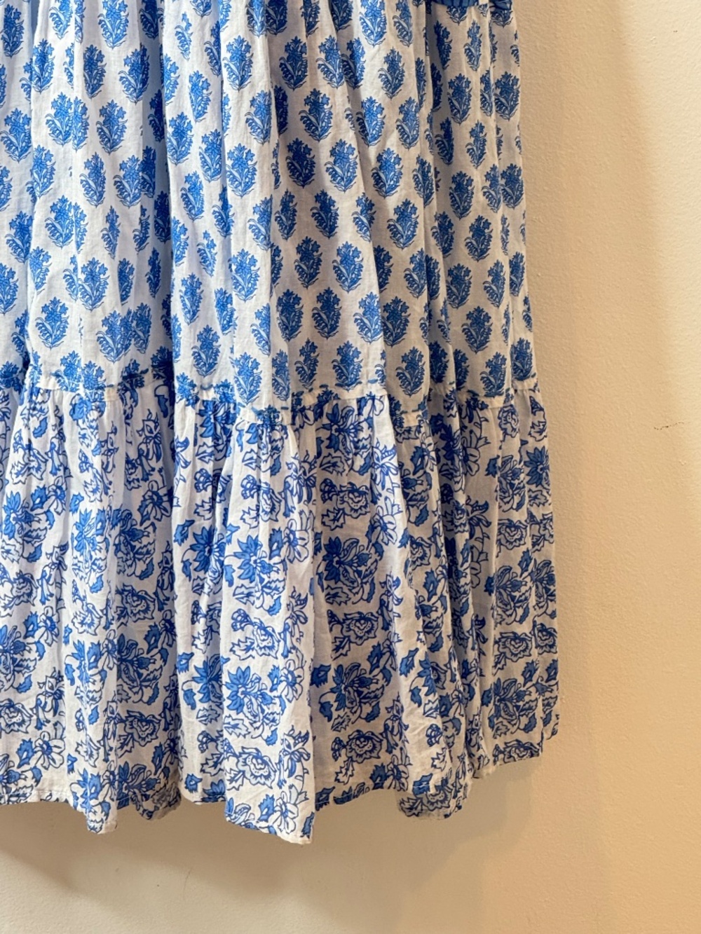 NEW Calypso St Barth Maxi Dress Blue White Print Cotton Lined Sleeveless Small - Picture 7 of 16